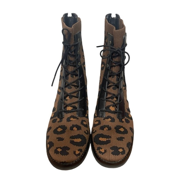 Cole Haan Leopard Print Piedmont Combat Bootie, Brown, Black, NWOT, 6B - Picture 2 of 12